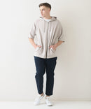 接触冷感 COOLスムース5分袖パーカー 【BLUE STANDARD/ブルースタンダード】