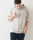 接触冷感 COOLスムース5分袖パーカー 【BLUE STANDARD/ブルースタンダード】