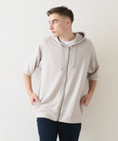 接触冷感 COOLスムース5分袖パーカー 【BLUE STANDARD/ブルースタンダード】