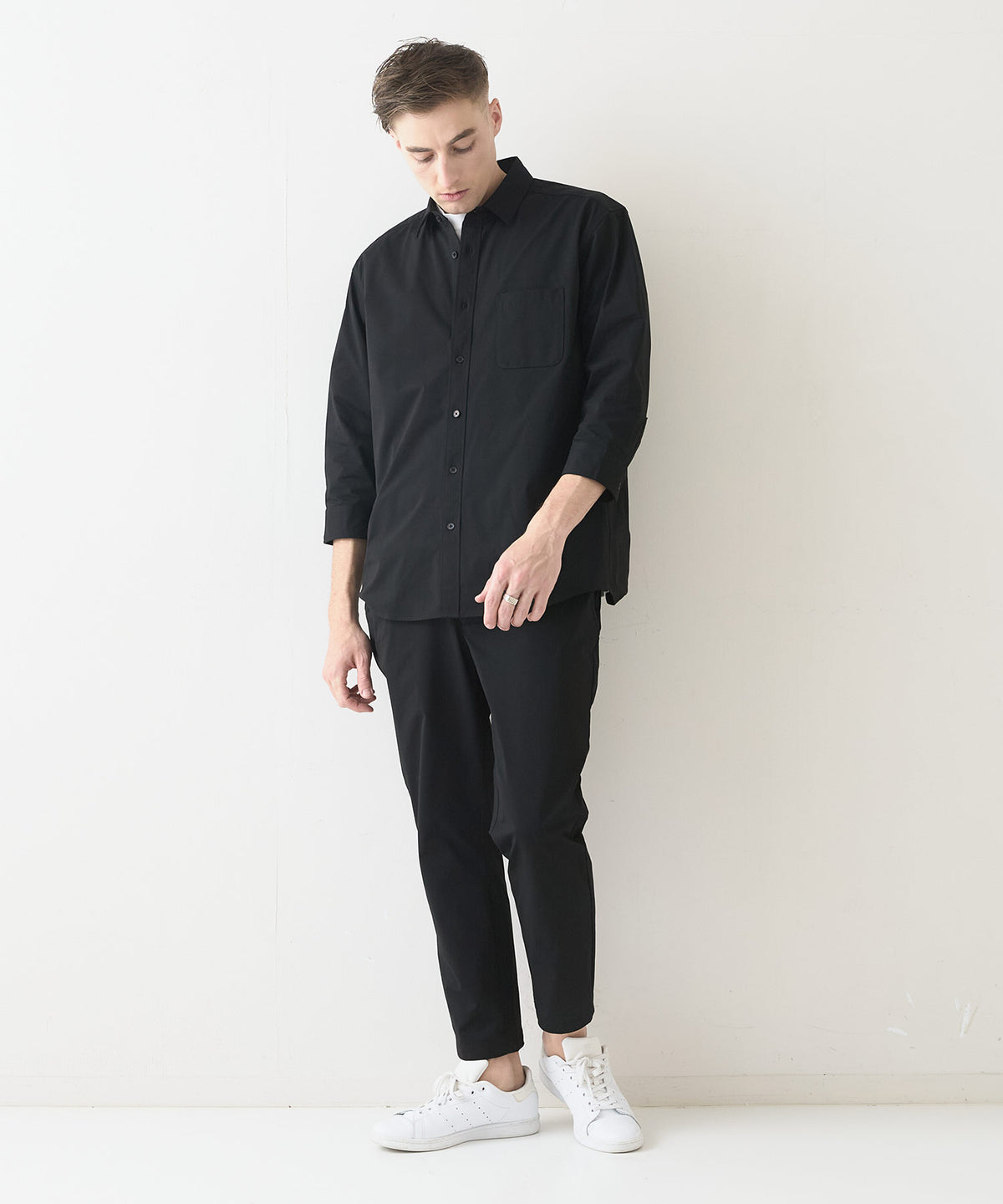 快適メッシュエアースルーテック7分袖シャツ【BLUE STANDARD
