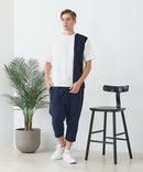 【BLUE STANDARD/ブルースタンダード】ドライリップル クロップドパンツ 7分丈 吸水速乾 ストレッチ イージーケア さらさら快適