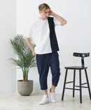 【BLUE STANDARD/ブルースタンダード】ドライリップル クロップドパンツ 7分丈 吸水速乾 ストレッチ イージーケア さらさら快適