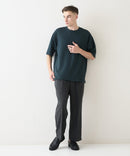 接触冷感 COOLスムース フェイクレイヤード フットボール切り替えリラックスフィットTシャツ  BLUE STANDARD