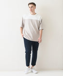 接触冷感 COOLスムース フェイクレイヤード フットボール切り替えリラックスフィットTシャツ  BLUE STANDARD