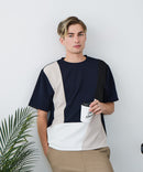 【BLUE STANDARD/ブルースタンダード】ドライリップル 切り替えデザインTシャツ 吸水速乾 ストレッチ イージーケア さらさら快適 カットソー