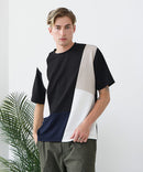 【BLUE STANDARD/ブルースタンダード】ドライリップル 切り替えデザインTシャツ 吸水速乾 ストレッチ イージーケア さらさら快適 カットソー