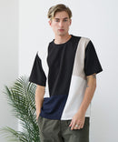 【BLUE STANDARD/ブルースタンダード】ドライリップル 切り替えデザインTシャツ 吸水速乾 ストレッチ イージーケア さらさら快適 カットソー