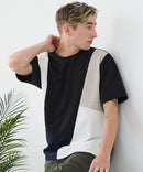 【BLUE STANDARD/ブルースタンダード】ドライリップル 切り替えデザインTシャツ 吸水速乾 ストレッチ イージーケア さらさら快適 カットソー