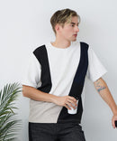 【BLUE STANDARD/ブルースタンダード】ドライリップル 切り替えデザインTシャツ 吸水速乾 ストレッチ イージーケア さらさら快適 カットソー