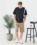【BLUE STANDARD/ブルースタンダード】ドライリップル 切り替えデザインTシャツ 吸水速乾 ストレッチ イージーケア さらさら快適 カットソー