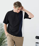 【BLUE STANDARD/ブルースタンダード】ドライリップル 切り替えデザインTシャツ 吸水速乾 ストレッチ イージーケア さらさら快適 カットソー