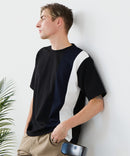 【BLUE STANDARD/ブルースタンダード】ドライリップル 切り替えデザインTシャツ 吸水速乾 ストレッチ イージーケア さらさら快適 カットソー