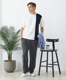 【BLUE STANDARD/ブルースタンダード】ドライリップル 切り替えデザインTシャツ 吸水速乾 ストレッチ イージーケア さらさら快適 カットソー