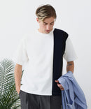 【BLUE STANDARD/ブルースタンダード】ドライリップル 切り替えデザインTシャツ 吸水速乾 ストレッチ イージーケア さらさら快適 カットソー