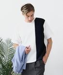 【BLUE STANDARD/ブルースタンダード】ドライリップル 切り替えデザインTシャツ 吸水速乾 ストレッチ イージーケア さらさら快適 カットソー