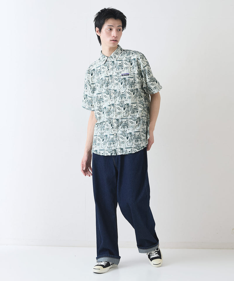 ライトリップル 総柄シャツ RAGGED MOUNTAIN