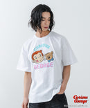 【おさるのジョージ】 オリジナルデザイン 刺繍 Tシャツ ジョージ ドロップショルダー ビッグシルエット ユニセックス キャラクター