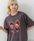 【Monchhichi/モンチッチ】【限定オリジナルデザイン】モンチッチ Tシャツ コットン100% ドロップショルダーシルエット プリント サガラ刺繍 半袖 カットソー キャラクター レトロ ユニセックス