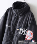 【PEANUTS/ピーナッツ】【ユニセックスデザイン リンクコーデ・カップルコーデにも◎】MLB×PEANUTS パファージャケット ブルゾン 中綿ジャケット オーバーサイズ スタンドネック 保温 ドジャース ヤンキース パドレス ❘ジーンズメイト公式オンラインショップ