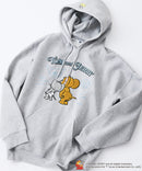【TOM and JERRY/トムとジェリー】オリジナルデザイン 刺繍 プルオーバーパーカー フーディー ジェリー タフィー サカナ ドロップショルダー ビッグシルエット