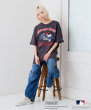【PEANUTS×MLB】オリジナルデザインTシャツ 刺繍 ドロップショルダー ユニセックス