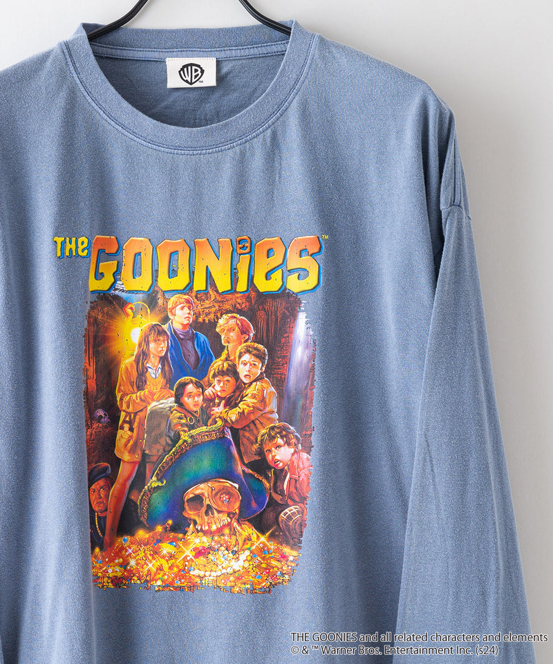 『The Goonies/グーニーズ』 パウダーブリーチ加工 ビッグシルエットロンT ドロップショルダー オーバーサイズ  ヴィンテージ加工