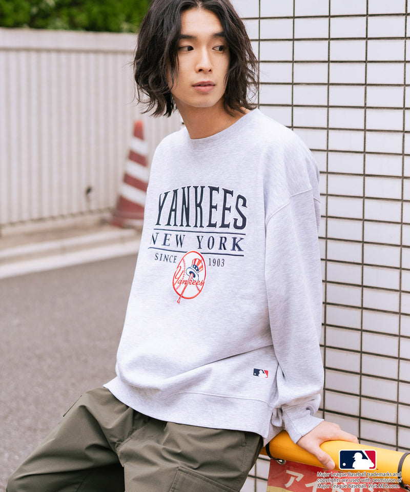 【MLB/メジャーリーグベースボール】 裏起毛 レトロロゴ クルーネックトレーナー スウェット