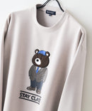 【BLUE STANDARD/ブルースタンダード】パフィースウェット 部分刺繍クルーネック トレーナー ストレッチ 春服 ❘ジーンズメイト公式オンラインショップ