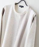 【BLUE STANDARD/ブルースタンダード】パフィースウェット 切り替え クルーネック トレーナー ストレッチ 春服