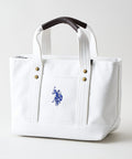 【U.S. POLO ASSN./ユーエスポロアッスン】リバイバルトート Sサイズ ミニトート キャンバス ロゴトートバッグ USPA-1862 ホワイト FREE ❘ジーンズメイト公式オンラインショップ