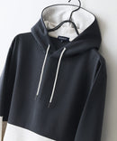 【BLUE STANDARD/ブルースタンダード】パフィースウェット バイカラー プルオーバーパーカー フーディー ストレッチ 春服