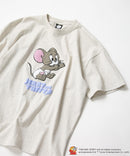 TOM AND JERRY トムとジェリー Tシャツ オリジナルデザイン ジェリー タフィー ドロップショルダー ビッグシルエット ユニセックス キャラクター オフホワイトB柄 ❘ジーンズメイト公式オンラインショップ