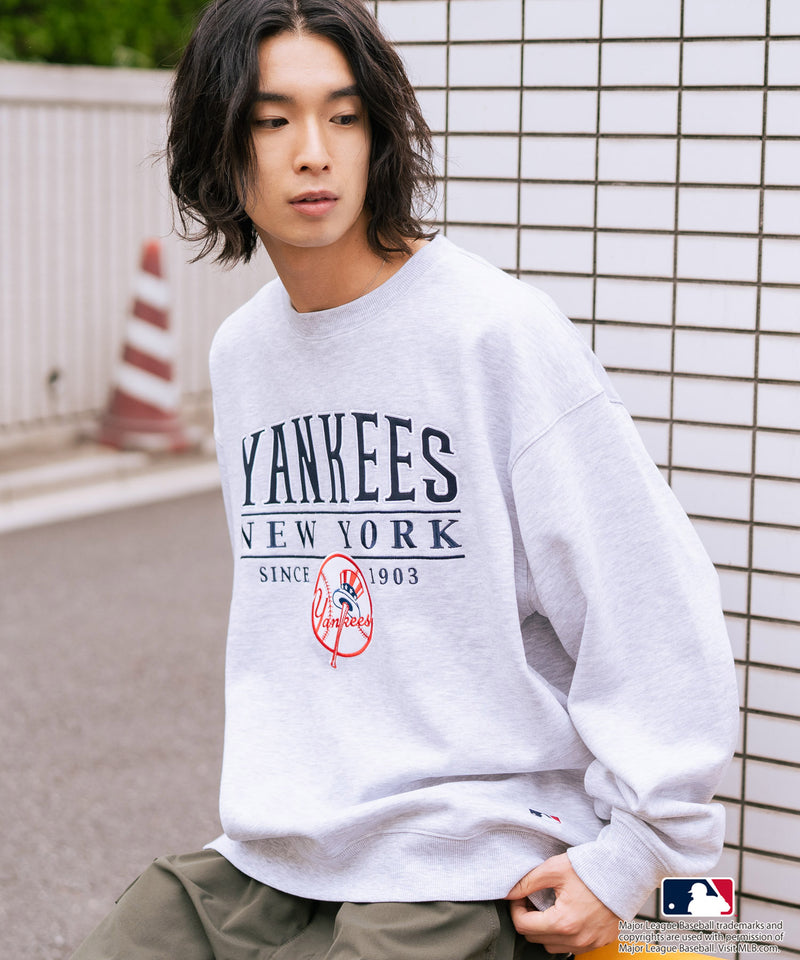 【MLB/メジャーリーグベースボール】 裏起毛 レトロロゴ クルーネックトレーナー スウェット
