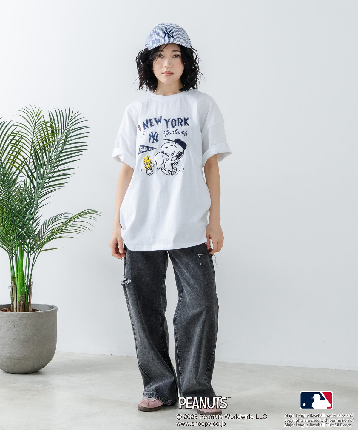 PEANUTS×MLB 】オリジナルデザイン Tシャツ ヤンキース