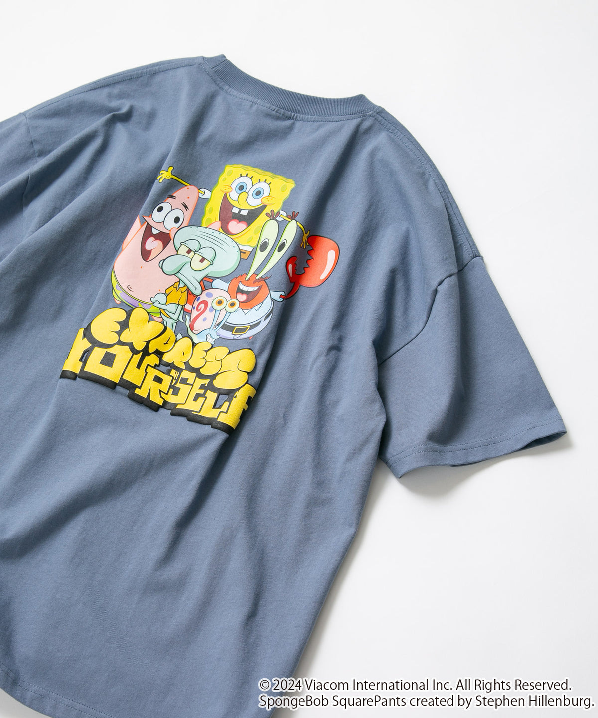 SpongeBob/スポンジ・ボブ】 オリジナルデザイン Tシャツ パトリック イカルド ドロップショルダー ビッグシルエット ユニセック