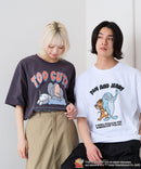 【TOM and JERRY/トムとジェリー】オリジナルデザインTシャツ 刺繍 ドロップショルダー ユニセックス
