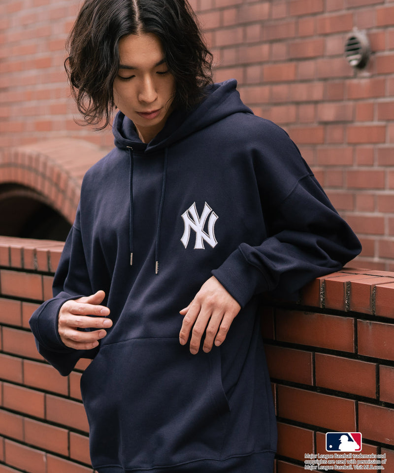 【MLB/メジャーリーグベースボール】裏起毛 バックロゴ フーディー プルオーバーパーカー