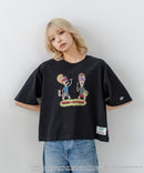 【DISCUS/ディスカス】【選べる丈感・ビーバス＆バッドヘッド】DISCUS×BEAVIS AND BUTT-HEAD コラボＴシャツ 綿100% クルーネック アニメ キャラクタープリント アメカジ ストリート