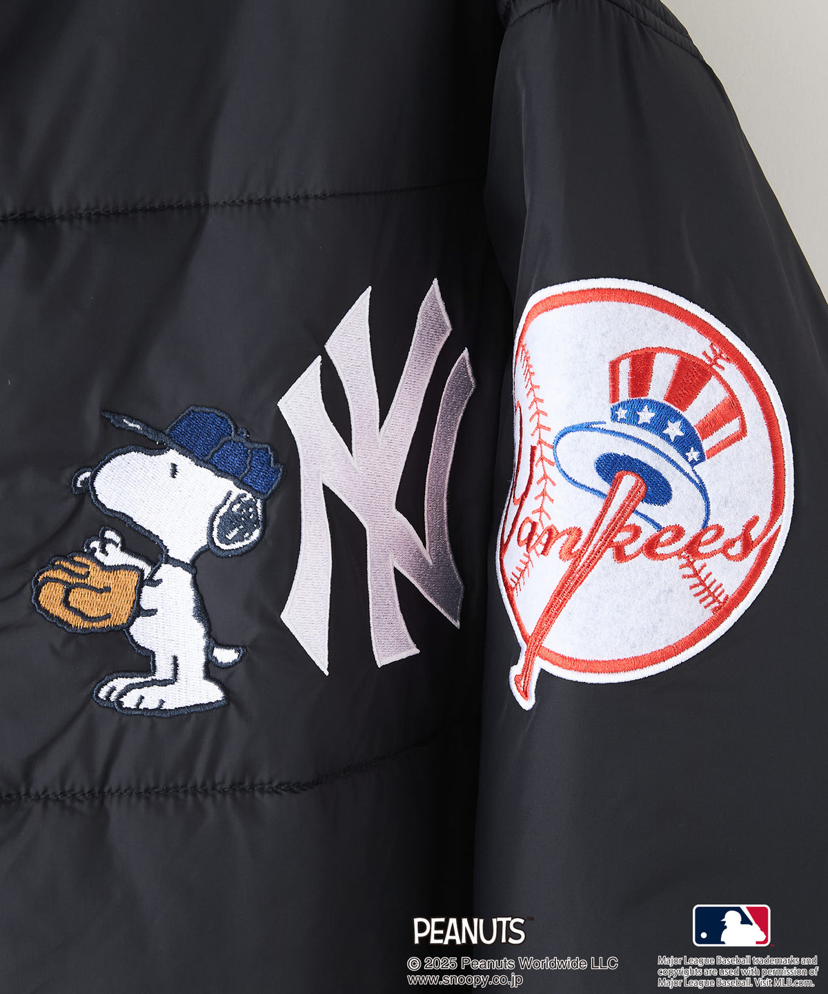 PEANUTS×MLB】オリジナルデザイン ナイロンパファージャケット 中綿