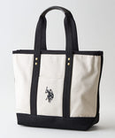 【U.S. POLO ASSN./ユーエスポロアッスン】リバイバルトート Mサイズ ミニトート キャンバス ロゴトートバッグ スミクロ FREE ❘ジーンズメイト公式オンラインショップ