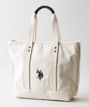 【U.S. POLO ASSN./ユーエスポロアッスン】リバイバルトート Mサイズ ミニトート キャンバス ロゴトートバッグ オフホワイト FREE ❘ジーンズメイト公式オンラインショップ
