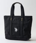 【U.S. POLO ASSN./ユーエスポロアッスン】リバイバルトート Mサイズ ミニトート キャンバス ロゴトートバッグ ブラック FREE ❘ジーンズメイト公式オンラインショップ