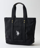 【U.S. POLO ASSN./ユーエスポロアッスン】リバイバルトート Mサイズ ミニトート キャンバス ロゴトートバッグ ブラック FREE ❘ジーンズメイト公式オンラインショップ