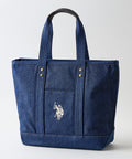 【U.S. POLO ASSN./ユーエスポロアッスン】リバイバルトート Mサイズ ミニトート キャンバス ロゴトートバッグ Dブルー FREE ❘ジーンズメイト公式オンラインショップ