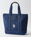 【U.S. POLO ASSN./ユーエスポロアッスン】リバイバルトート Mサイズ ミニトート キャンバス ロゴトートバッグ Dブルー FREE ❘ジーンズメイト公式オンラインショップ