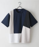 【BLUE STANDARD/ブルースタンダード】ドライリップル 切り替えデザインTシャツ 吸水速乾 ストレッチ イージーケア さらさら快適 カットソー