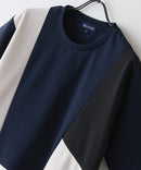 【BLUE STANDARD/ブルースタンダード】ドライリップル 切り替えデザインTシャツ 吸水速乾 ストレッチ イージーケア さらさら快適 カットソー