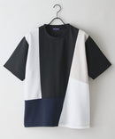 【BLUE STANDARD/ブルースタンダード】ドライリップル 切り替えデザインTシャツ 吸水速乾 ストレッチ イージーケア さらさら快適 カットソー