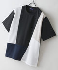 【BLUE STANDARD/ブルースタンダード】ドライリップル 切り替えデザインTシャツ 吸水速乾 ストレッチ イージーケア さらさら快適 カットソー