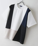 【BLUE STANDARD/ブルースタンダード】ドライリップル 切り替えデザインTシャツ 吸水速乾 ストレッチ イージーケア さらさら快適 カットソー